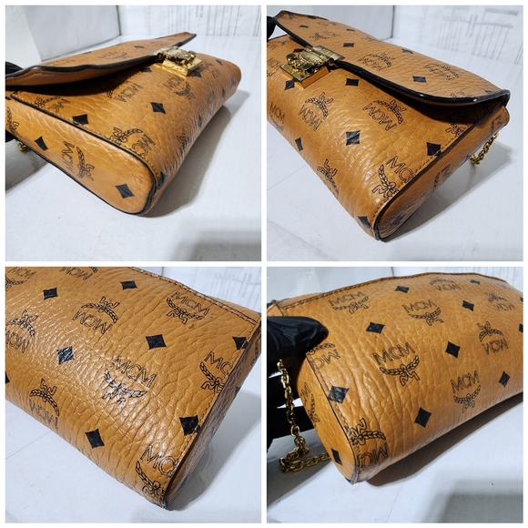 MCM Visetos Millie Crossbody Bag Brown - Picture 11 of 13